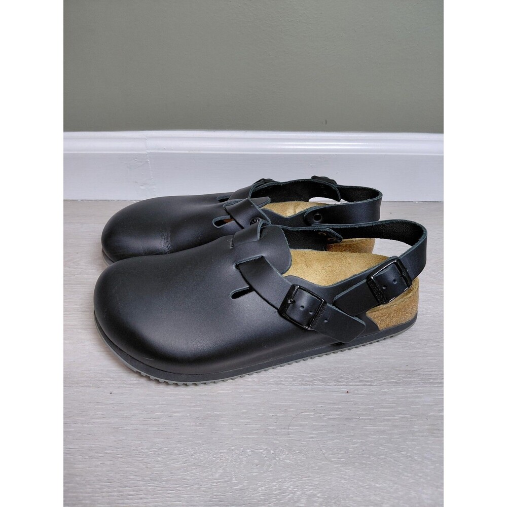 Birkenstock Kay Prof Black Smooth Leather Women Size 41EU 10US Regular Clogs